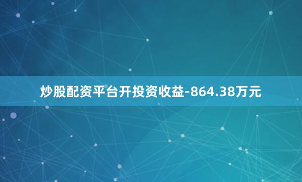 炒股配资平台开投资收益-864.38万元